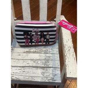 Barbie Pencil Case Hardshell Striped Fashion Dolls Makeup Bag Pink Black White
